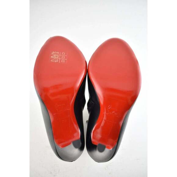 Christian Louboutin Belle 100 Black Calf Leather Ankle Zipper Heel Bootie 35 - Picture 12 of 12